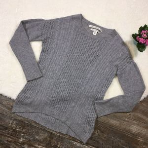 MAX STUDIO Open Mesh Cable Knit Cashmere Sweater